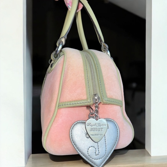 VINTAGE🌸Juicy Couture🌸Pink and Green💚Bowler Bag🌸 - Picture 3 of 15